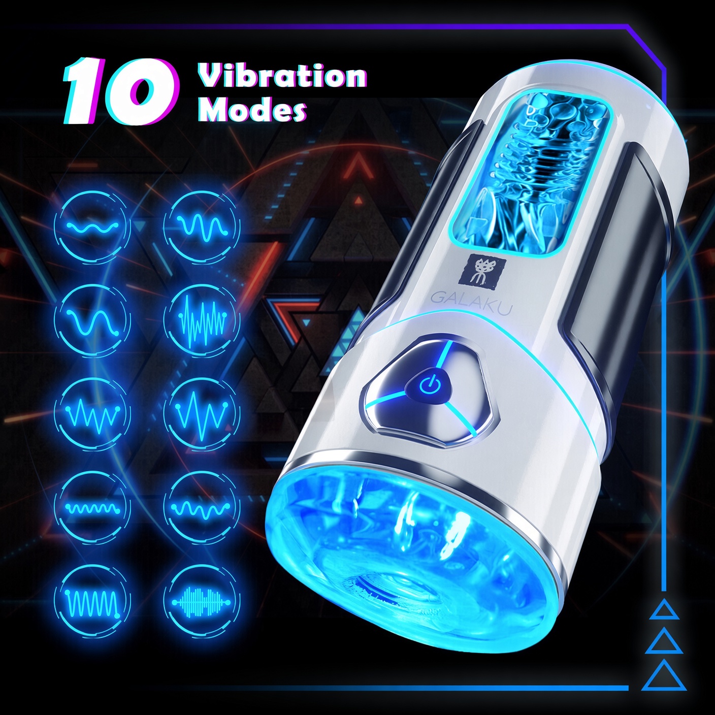 GALAKU Phantom X ระบบสั่นสะเทือนทรงพลัง 10 โหมด ดีไซน์ล้ำสมัย ชาร์จ USB - Image 8