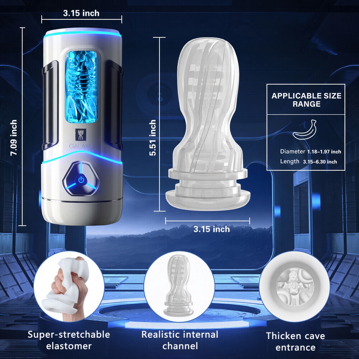 GALAKU Phantom X ระบบสั่นสะเทือนทรงพลัง 10 โหมด ดีไซน์ล้ำสมัย ชาร์จ USB - Image 9