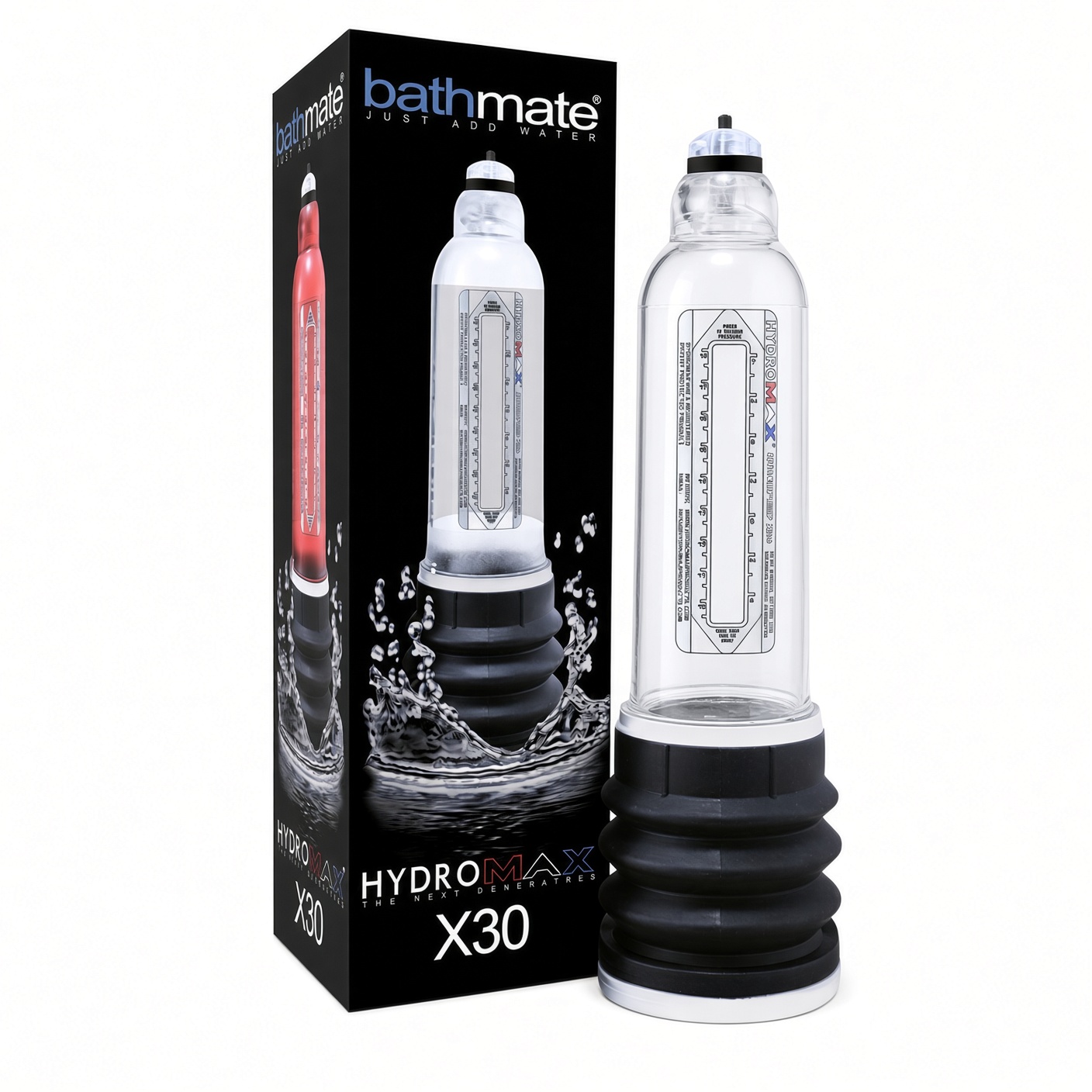 Bathmate Hydromax X30 กระบอกปั๊มสูญญากาศระบบน้ำ เหมาะสำหรับผู้ที่มีขนาดไม่เกิน 6-7.5 นิ้ว